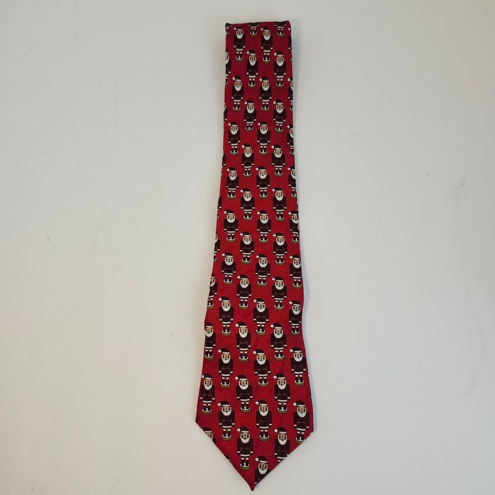 Class Club Santa Nutcracker Men's Necktie Red 100% Silk Christmas Tie